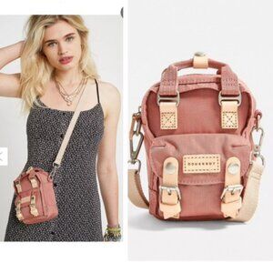 Doughnut NEW Macaroon Tiny Reborn Leather Trim Backpack Crossbody Bag Recycled